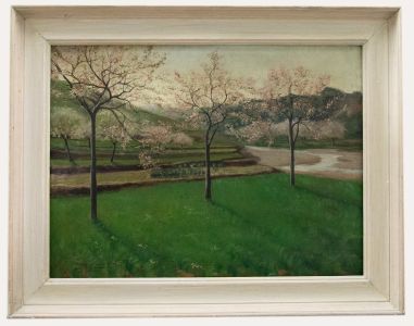 French School Early 20th Century Oil - Trees in Blossom