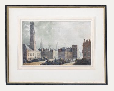 Manner of Clarkson Stanfield - 19th Century Watercolour, Market in Bruges