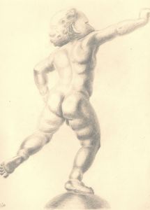 1944 Graphite Drawing - Cherub Study II