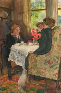 Thomas Overnell (1872-1961) - 1912 Watercolour, Afternoon Tea