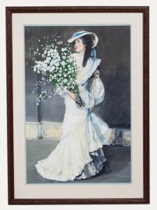 Fred Corrigan - 1996 Gouache, A Fashionable Lady