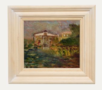 Framed 20th Century Oil - Country House & Garden