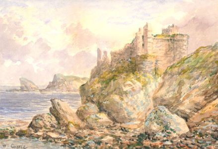 William Currie (1823-1894) - 20th Century Watercolour, Castle on the Cliff