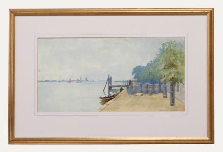 Thomas King Yalland (1845-1934) - Framed Watercolour, Traders on a Break