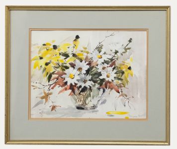 Marjorie Best (1903-1997) - Watercolour, Still Life of Flowers in a Glass Jug