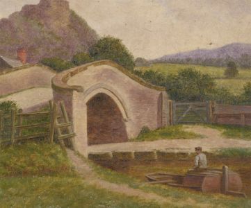 Alfred Bennett Bamford (fl.1880-1930) - Early 20th Century Oil, Boat at Bridge