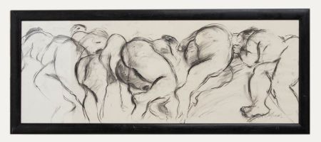 Glo Williams (b.1940) - Contemporary Charcoal Drawing, Nude Figures