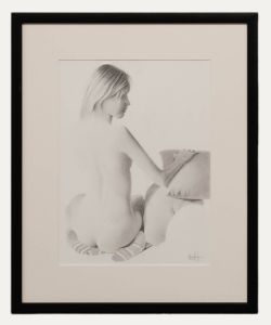 Lee Stewart - Contemporary Graphite Drawing, Nude and Pillows