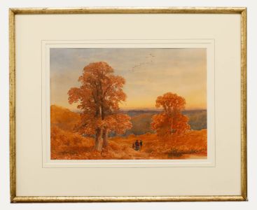 William Bennet (1811-1871) - 1864 Watercolour, Autumn Walk