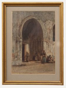 C. Salianti - Early 19th Century Watercolour, By the Church