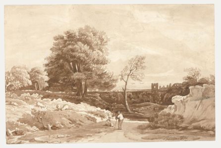 William Bennett (1811-1871) - 19th Century Watercolour, Figures in a Landscape