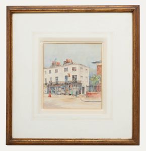 Mid 20th Century Watercolour - Window Shopping