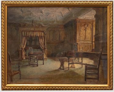 Marian L. Barnes - 19th Century Watercolour, Study of an Elizabethan Interior