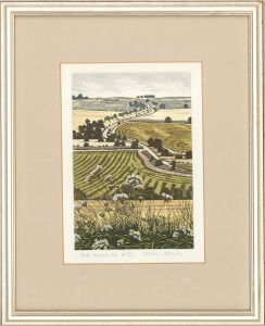 Graham Evernden - Framed 20th Century Etching, Great Cheverell Hill