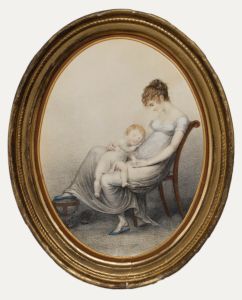 19th Century Stipple Engraving - The Sleeping Child