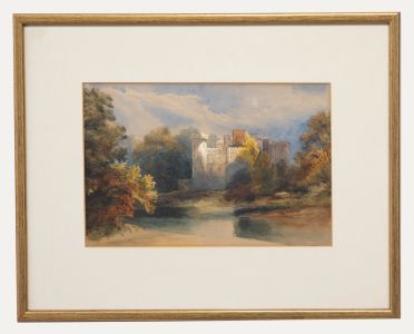 Framed Early 20th Century Watercolour - Scottish Castle on the River