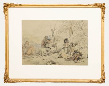 Hablot Knight Browne (1815-1882) - Mid 20th Century Charcoal Drawing, Gypsies