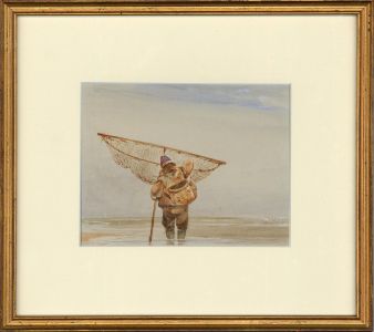 Attrib. George B. Campion (1796-1870) - Framed Watercolour, The Fisherman