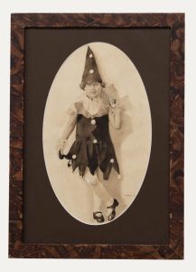 L. Hasse - 1933 Watercolour, Girl in a Jester Costume