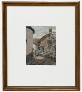 E.A. Kitson - Framed Mid 19th Century Watercolour, Figures in an Alleyway