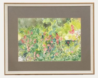 P. Morgan - 1984 Watercolour, Under the Hawthorn Tree