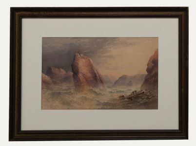 Attrib. William Cook (fl.1870-1890) - Watercolour, Cornish Coast at Twilight