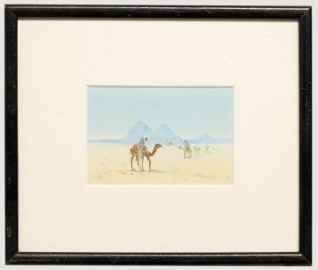 Miniature Mid 20th Century Watercolour - Pyramids of Giza