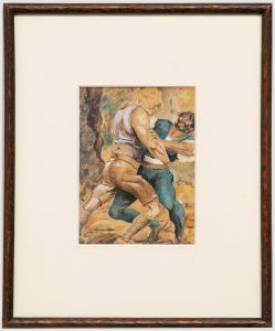 J. F. G. Tod - 1923 Watercolour, The Brawl