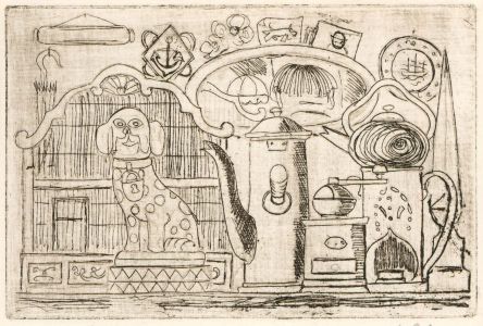 Karel Lek (1929-2020) - 20th Century Etching, Antique Shop Window Still Life