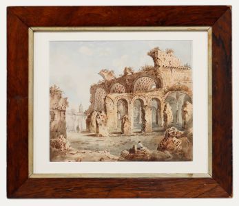 19th Century Watercolour - Italian Ruins