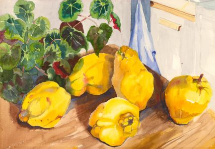 Contemporary Watercolour - Lemons on the Kitchen Table