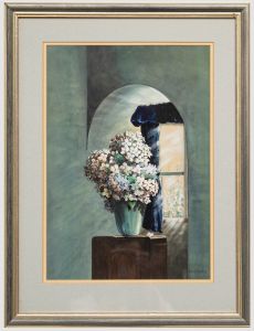 Walter Harold Austin (1891-1971) - Watercolour, Hydrangeas and the Foxgloves