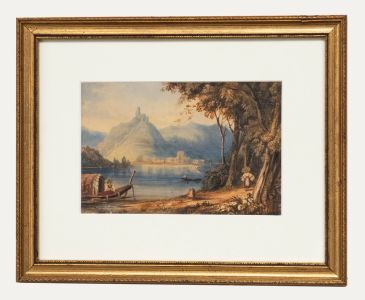 Circle of Samuel Prout - 19th Century Watercolour, Lake and Town of Lugo