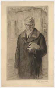 Ludwig Michalek (1859-1942) - Early 20th Century Etching, Self-Portrait