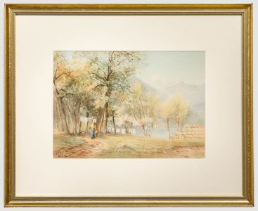 John Varley Jnr (1850-1933) - Framed Watercolour, The End of Lago Maggiore