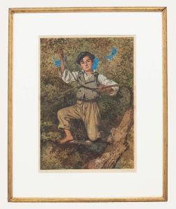 W. O. Harding  - Early 20th Century Watercolour, Shaking Down Olives