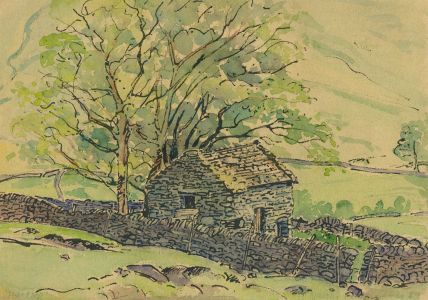 N. F. Jones - 1989 Watercolour, The Drystone Barn