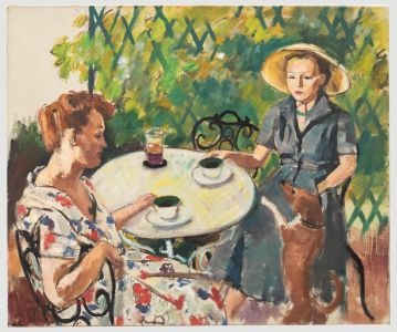 Georges Pacouil (1903-1996) - Mid 20th Century Oil, At the Cafe