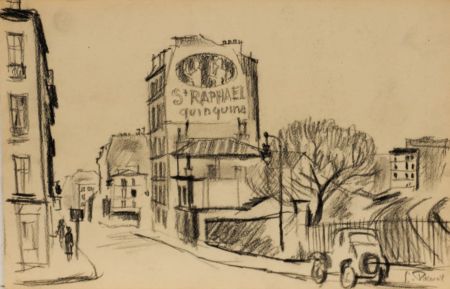 Georges Pacouil (1903-1996) - Charcoal Drawing, S'Raphael Quinquina