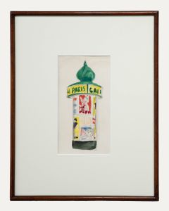 Georges Pacouil (1903-1996) - Watercolour, Parisian Newspaper Kiosk