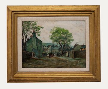 Arthur W. Newsholme - Early 20th Century Oil, Morning in the Village