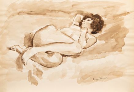 Georges Pacouil (1903-1996) - Mid 20th Century Watercolour, Reclining Nude II