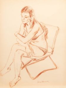 Georges Pacouil (1903-1996) - Mid 20th Century Sanguine, Seated Model III