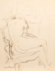 Georges Pacouil (1903-1996) - Mid 20th Century Charcoal Drawing, Nude II