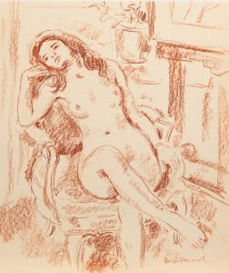 Georges Pacouil (1903-1996) - Mid 20th Century Sanguine, Nude in Soft Forms