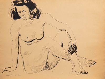 Georges Pacouil (1903-1996) - Mid 20th Century India Ink, Crossed Legs