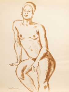 Georges Pacouil (1903-1996) - Mid 20th Century Watercolour, Nude in Headdress