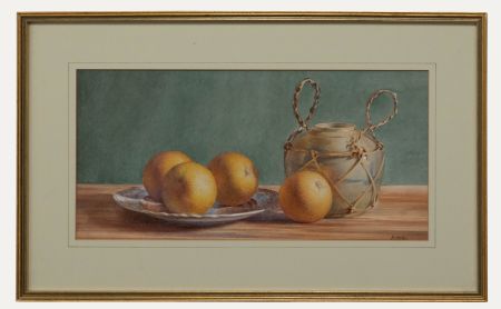 A. Wills - Framed Early 20th Century Watercolour, Still Life of Oranges
