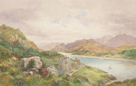 L. Drayton - 19th Century Watercolour, Inn Above the Loch