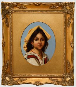 Continental School Late 19th Century Oil - Portrait of a Young Girl